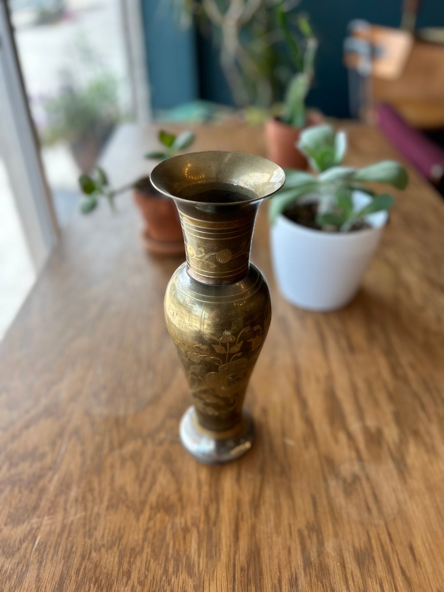 Etched Brass Vase #2