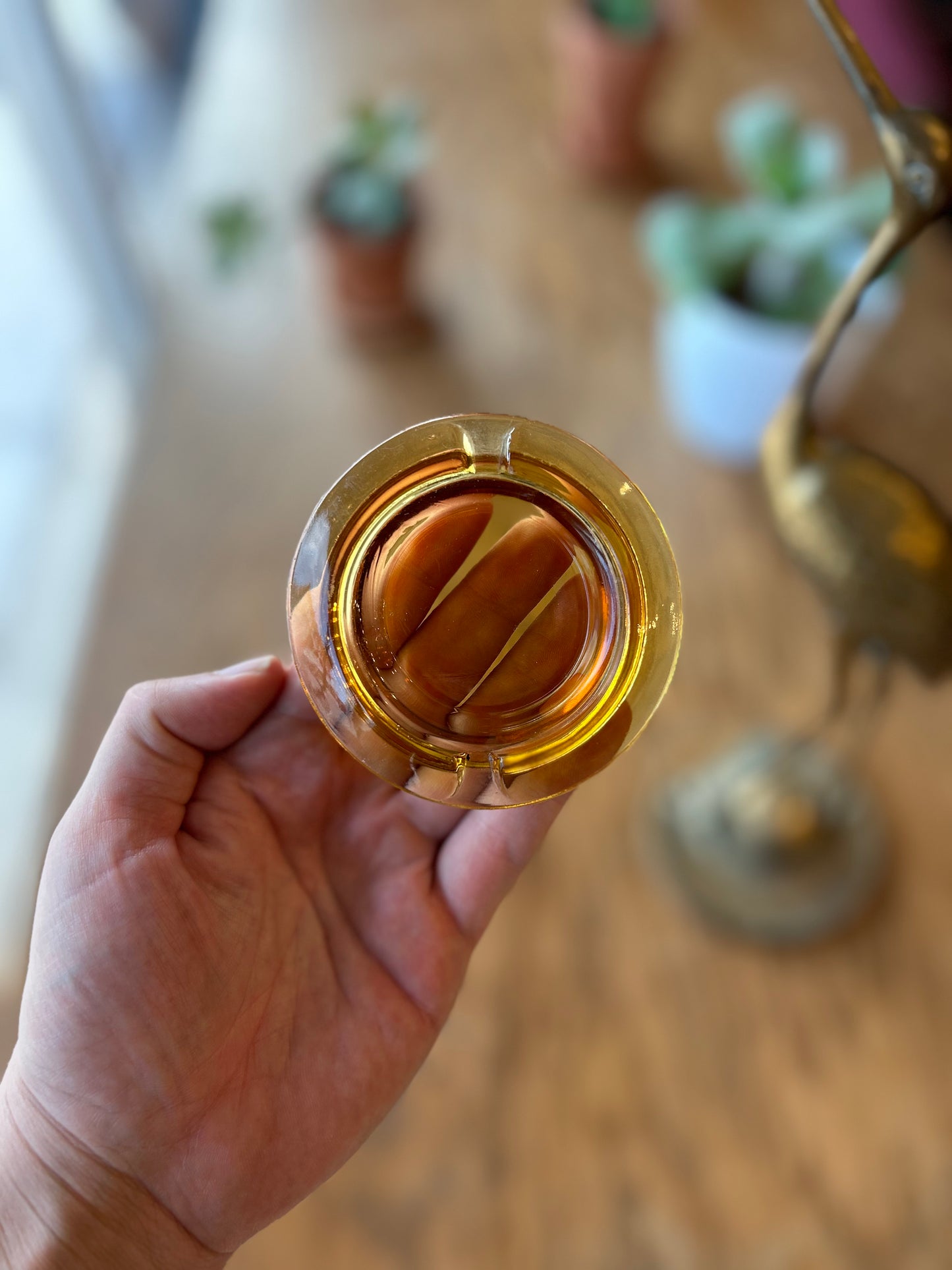 Amber Glass Ashtray