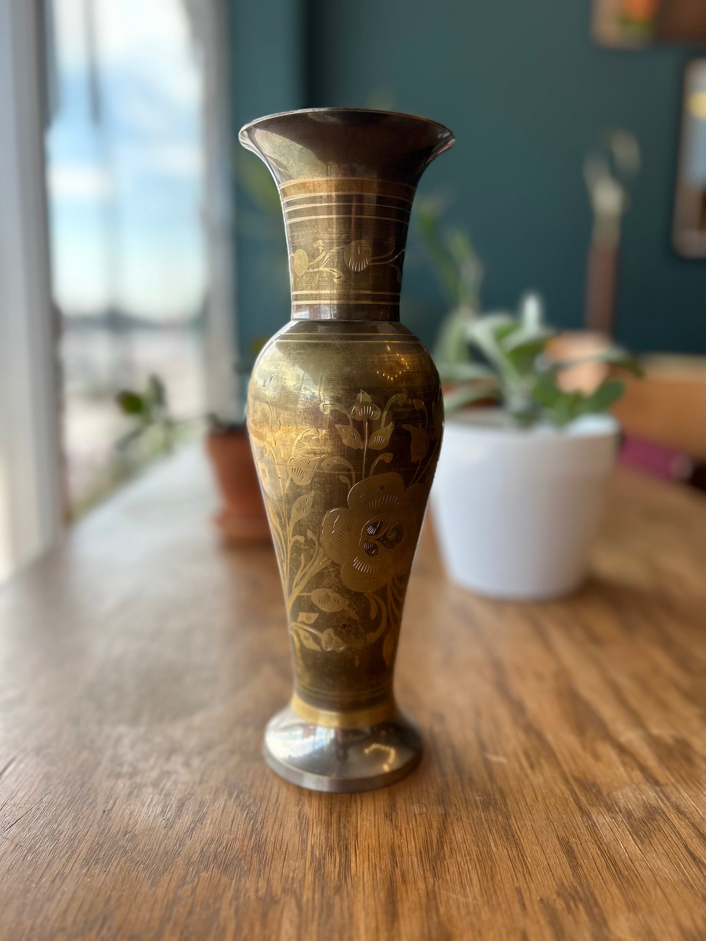 Etched Brass Vase #2