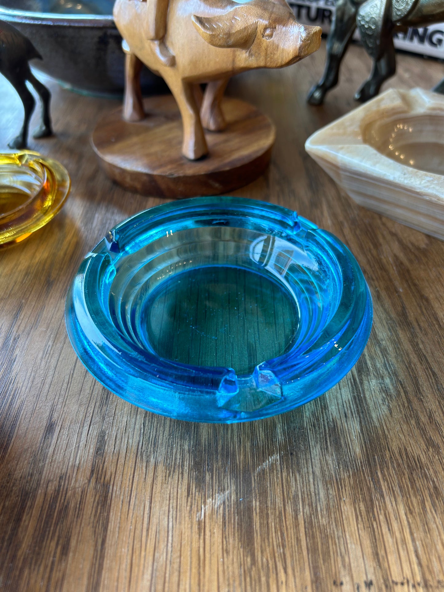 Ashtray Cobalt Glass