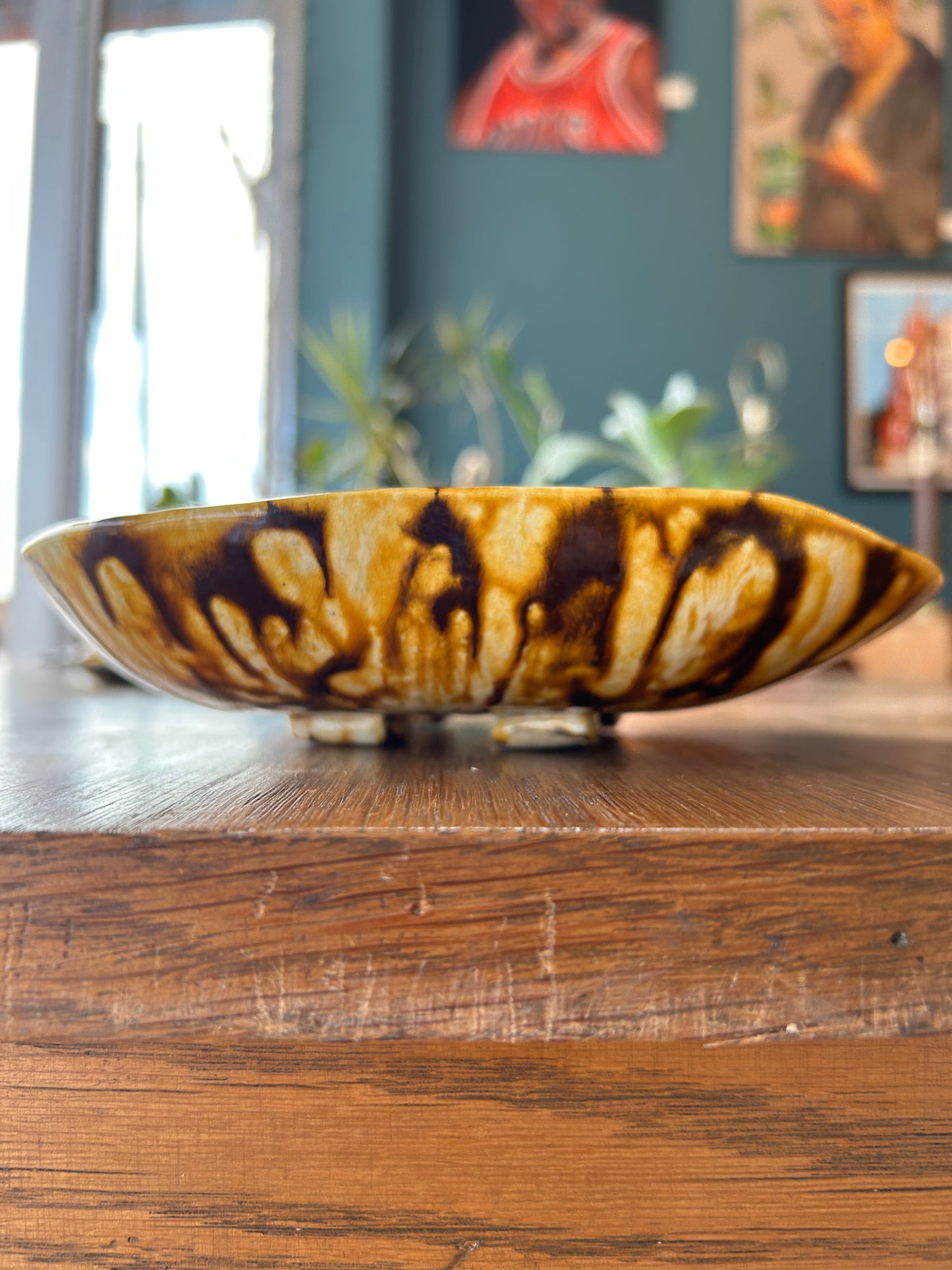 Vintage Psychedelic Studio Pottery Dish